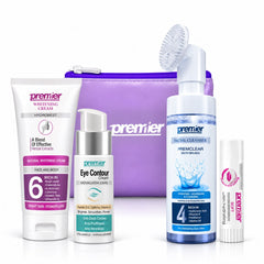 Cleanser + eye cream + whitening + lip balm + bag